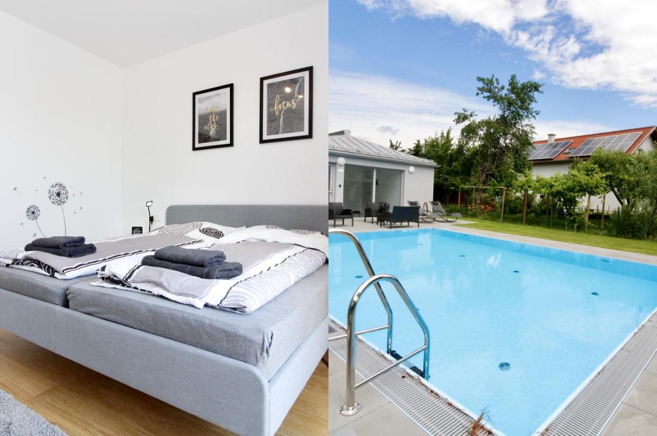 Modern Balcony Apartment With Pool Close To Lake In "Donaustadt" เวียนนา ภายนอก รูปภาพ
